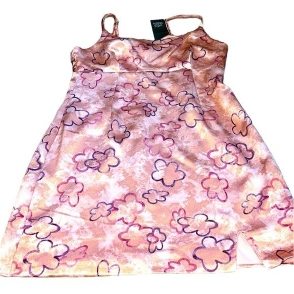 NWT - Women’s Wild Fable Flower Silk Slip Dress (Silky pink floral / Small)